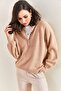 Women's Powder Collar, Buttoned, Crew Neck, Striped Knitwear Sweater 20223207 - 7