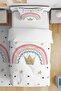 Crowned Rainbow Patterned Single Baby Kids Bedding Set