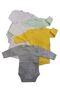 Long Sleeve Snap-on Badi Crew Neck Body Breathable Fabric Solid Color Bodysuit (Pack of 5) Between 0-48 Months - 4