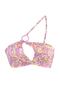 Floral Patterned One Shoulder Cut Out/Window Bikini Top TBESS23BU00086 - 7