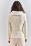 Women's Ecru Fur Collar Zippered Knitwear Sweater 20223234 - 5