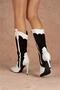 Stars Black Suede Below the Knee Heeled Women's Boots - 3