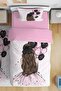 Pink Balloon Girl Patterned Single Baby Kids Bedding Set