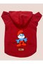 Red Cute Dad - Size m Hooded Fleece Sweatshirt Dog and Cat Outfit Clothes