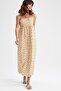 A-Line Square Neck Floral Strap Poplin Maxi Woven 100% Cotton Dress - 4