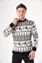 Men's Crew Neck Deer Patterned New Year's Knitwear Sweater