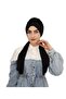 Women's Hijab Design Drawstring Ready-To-Wear Bonnet Shawl Black