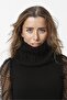 Women's Knitwear Scarf Neck Collar Black