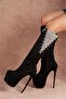 Zippered Lace Detail High Heel Over-the-Knee Women's Boots - 2