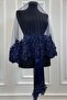 Navy Blue Bridal Veil Set, Henna Veil, Vip Model