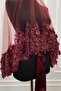Burgundy Bridal Veil Set, Henna Veil, Vip Model - 8