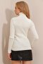 Ecru Turtleneck Ribbed Knit Sweater Alc-X9381 - 4