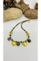 Handmade Ethnic Brass Natural Stone Necklace with Apparatus - 2