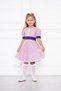 Purple Floral Patterned Scalloped Girl's Dress - 3