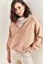 Women's Powder Collar, Buttoned, Crew Neck, Striped Knitwear Sweater 20223207 - 5