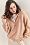 Women's Powder Collar, Buttoned, Crew Neck, Striped Knitwear Sweater 20223207 - 8