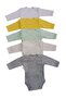 Long Sleeve Snap-on Badi Crew Neck Body Breathable Fabric Solid Color Bodysuit (Pack of 5) Between 0-48 Months - 6