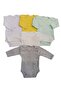 Long Sleeve Snap-on Badi Crew Neck Body Breathable Fabric Solid Color Bodysuit (Pack of 5) Between 0-48 Months - 7