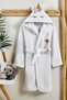 Hooded Children's Bathrobe 100% Cotton Girl's Boy's Bathrobe Unicorn Animal White