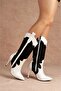Stars Black Suede Below the Knee Heeled Women's Boots