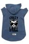 Navy Blue Crazy Cat Print Hooded Fleece Sweatshirt - Size XL Dog and Cat Outfit