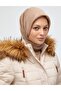 Snap Fastener Goose down Filled Coat Cream Ka-A23-27001 - 3