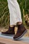Men's Brown Classic Elastic Boots Genuine Leather Water Resistant Odor Free Orthopedic Boots - 2