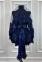 Navy Blue Bridal Veil Set, Henna Veil, Vip Model - 3