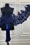 Navy Blue Bridal Veil Set, Henna Veil, Vip Model - 6