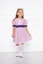 Purple Floral Patterned Scalloped Girl's Dress