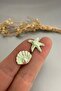 Women's Starfish and Oyster Figured Nail Earrings