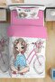 Girl on a Bicycle Patterned Single Baby Kids Bedding Set