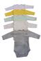 Long Sleeve Snap-on Badi Crew Neck Body Breathable Fabric Solid Color Bodysuit (Pack of 5) Between 0-48 Months - 3