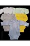 Long Sleeve Snap-on Badi Crew Neck Body Breathable Fabric Solid Color Bodysuit (Pack of 5) Between 0-48 Months - 2