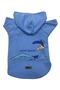Hooded Fleece Sweatshirt Dog And Cat Outfit & Dress - Blue Road Runner - Size S