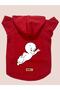 Hooded Fleece Sweatshirt Dog And Cat Outfit & Dress - Red Casper - Size S