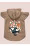 Hooded Fleece Sweatshirt Dog And Cat Outfit & Dress - Beige Boomb - Size L