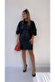 Balloon Sleeve Belted Leather Dress Black - 3