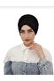 Women's Hijab Design Drawstring Ready-To-Wear Bonnet Shawl Black - 3
