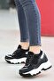 Black - Women's Hidden Wedge Heel Sneaker Sole Sports