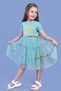 Girl's Printed Dress with Tulle Detail