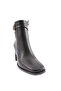 Black Wrinkled Women's Heeled Boots - Belt Detailed 2110162821 - 2