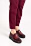 Genuine Leather Glitter Detailed Anatomical Shoes Claret Red 38 Elnr.5757 - 2