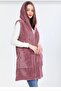 Hooded Zippered Sleeveless Plush Vest - 2