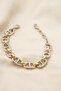 Women's Silver Button Model Bracelet - 4