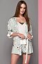 Women's Green Patterned Shorts Set 3 Pieces