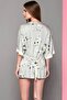 Women's Green Patterned Shorts Set 3 Pieces - 3