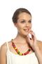 Women's Yellow Wooden Beaded Necklace - 2