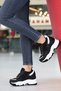 Black - Women's Hidden Wedge Heel Sneaker Sole Sports - 3