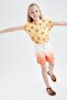 Girl's Regular Fit Floral Patterned Cotton Short Sleeve T-Shirt - 3